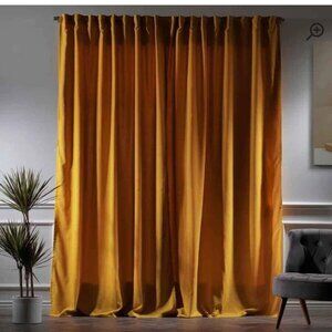 2 Extra Long and Extra Wide 100W x 72L Mustard Yellow Curtains